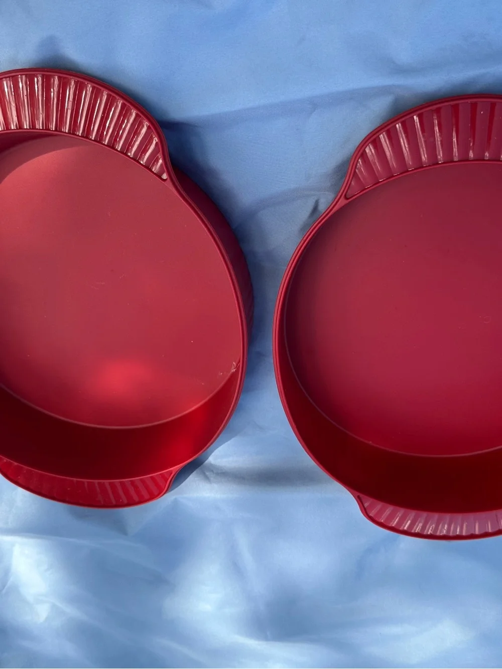 Mixed Smartware Silicone Bakeware Set -11 Pieces. Royal blue. Terracotta red VGC